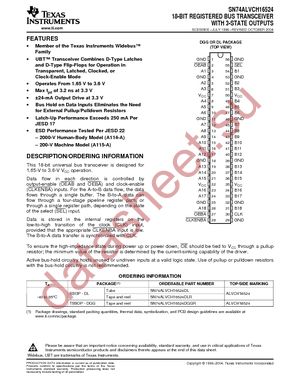 SN74ALVCH16524DGGR datasheet  